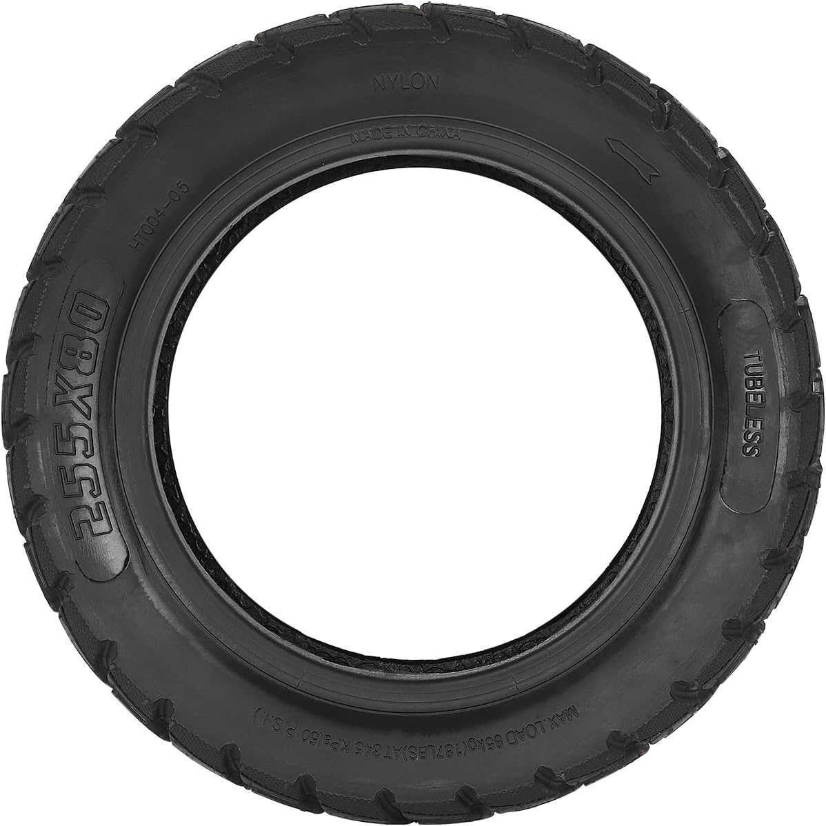 VOLOHAS 255 X 80 Off-Road Tubeless Tyres, 10 Inch Replacement Wheels Tyres for Zero 10X Electric Scooter, Thickened Front and Rear Tyres Replacement (Pack of 2) image number 5