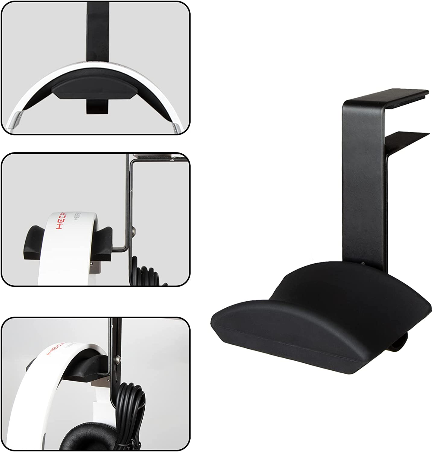 Headphone Stand, Calife under Desk Headset Hanger, Soundbar Holder Mount Clamp, No Need to Drill, Gaming Organizers Hook for Universal PC Accessories