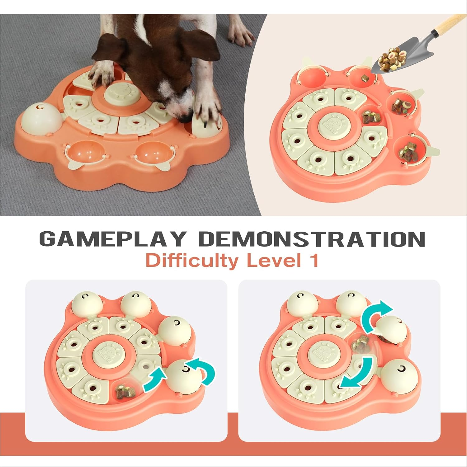 KADTC Beginner Dog Puzzle Toy Mind Game Puppy Interactive Mental Stimulation Level 1 Games Puzzles Feeder Slow Dispenser for Small/Medium/Large Aggressive Chewers Breed AU image number 2