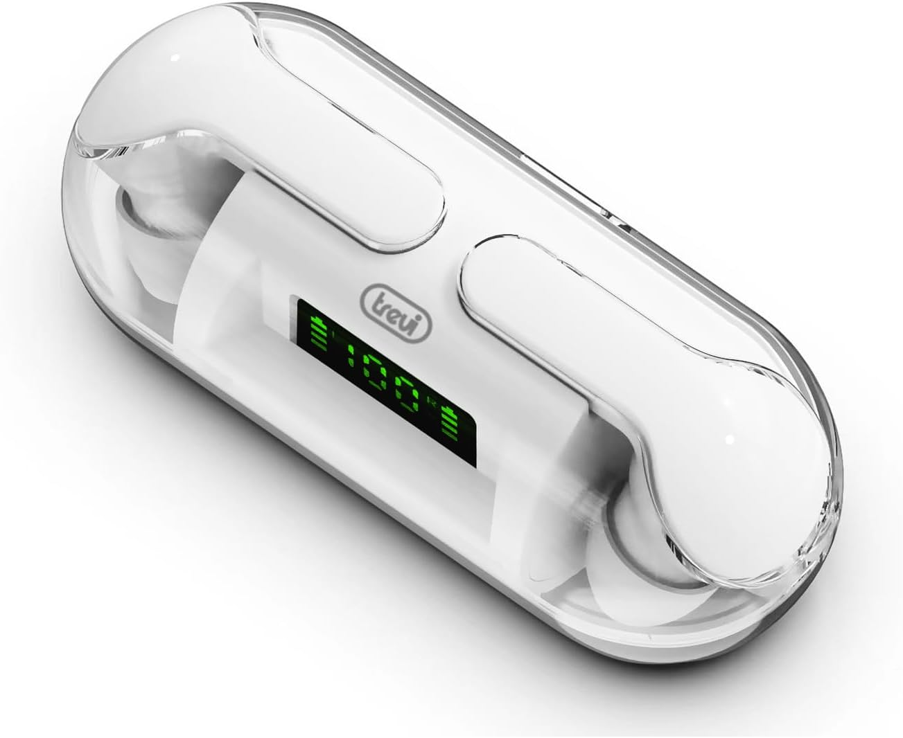 Trevi HMP 12E08 AIR Bluetooth Headphones with Magnetic Closure, Built-In Microphone, Multifunction Touch Control, Rechargeable Battery, Storage/Charging Station, 4 Hours Runtime, Type-C image number 1