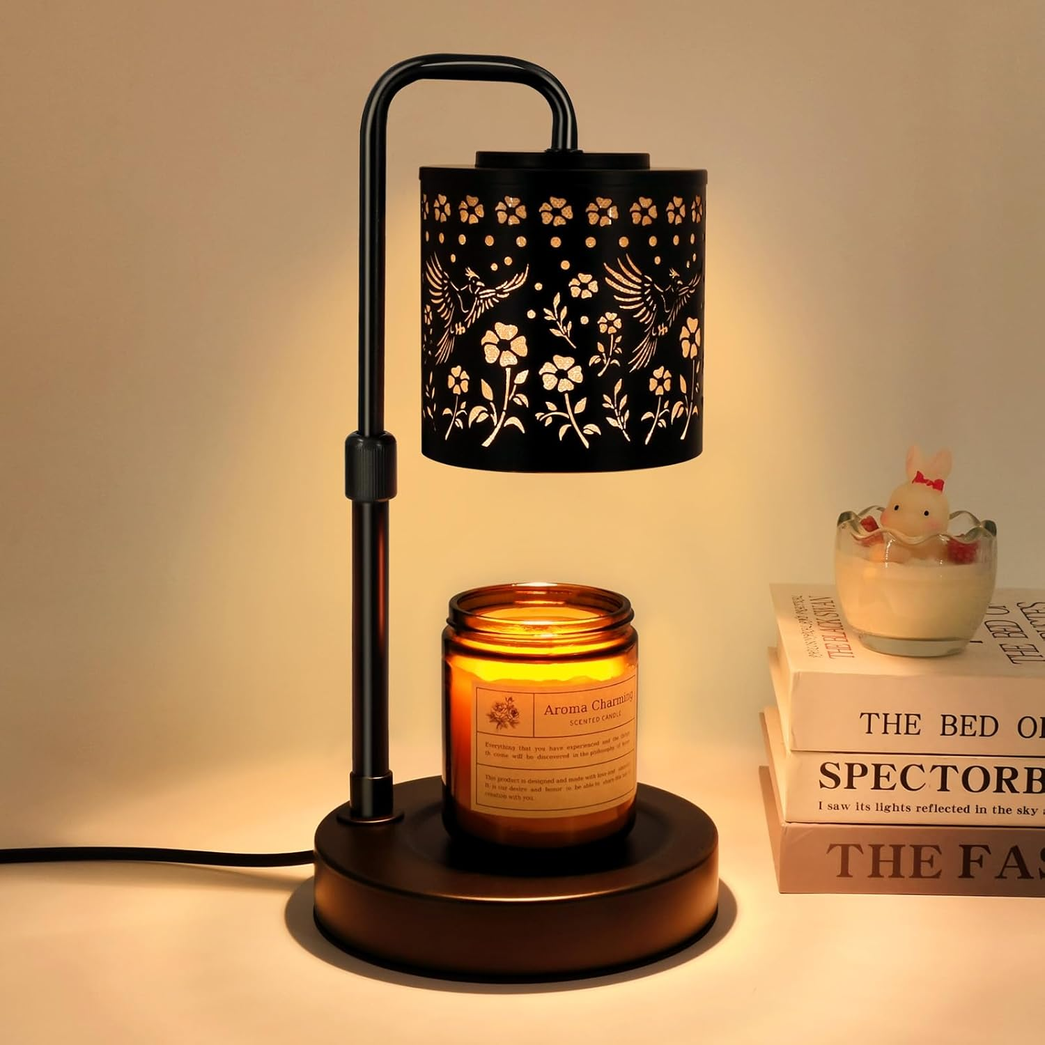 Candle Warmer Lamp with Timer & Dimmer, Adjustable Height Electric Wax Melt Warmer, Vintage Carved Craftsmanship for Scented Jar Candles, Mother&rsquo;S Day Gift, Home Decor image number 1