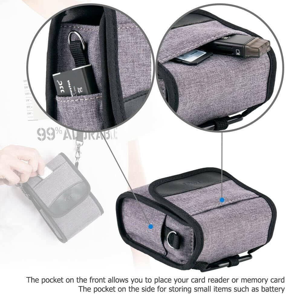 Compact Camera Pouch Case Bag for Sony ZV-1F ZV-1 ZV1 II RX100VII RX100VI RX100VA RX100V RX100IV III II Canon G7X III II G9X II SX740 SX730 SX620 SX610 Olympus TG-7 TG-6 TG-5 GR Iiix GRIII GR3 HDF - Gray image number 5