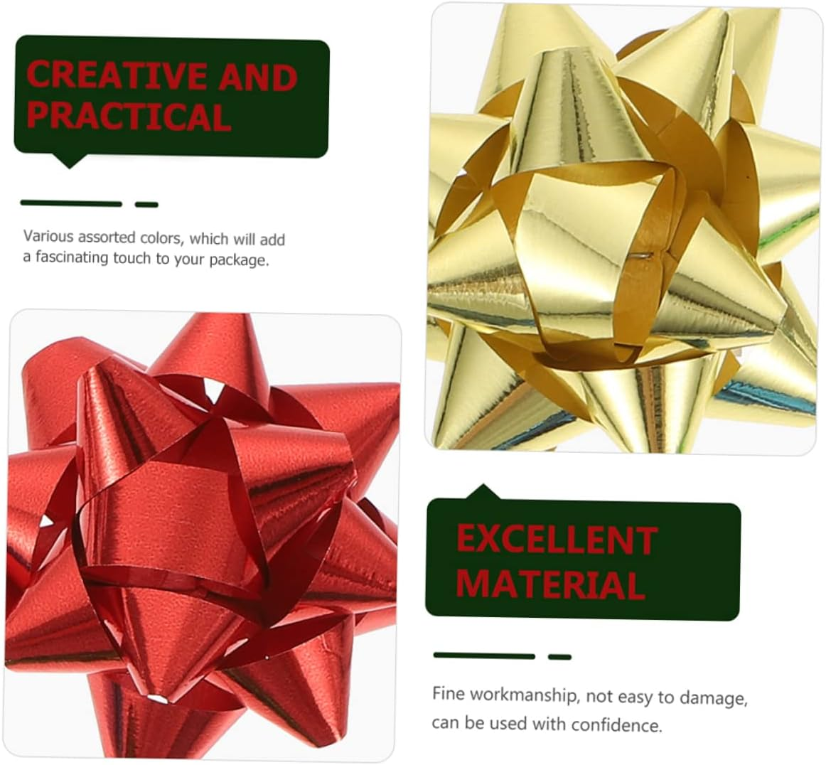 150Pcs Self-Adhesive Star Bows for Wrapping Christmas Presents Bow Xmas Pull Bows Birthday Wrapping Bow Christmas Tree Decorations Xmas Bows for Wrapping image number 3