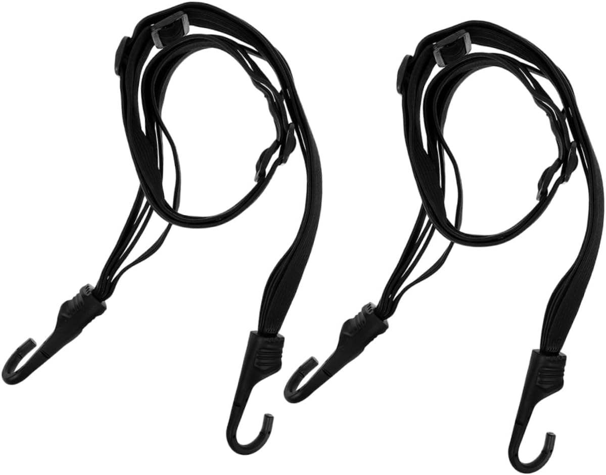 LIGHTAOTAO 2Pcs Luggage Rope Dual Hooks Bungee Cord for Motorcycle Bike Helmet Cargo image number 1