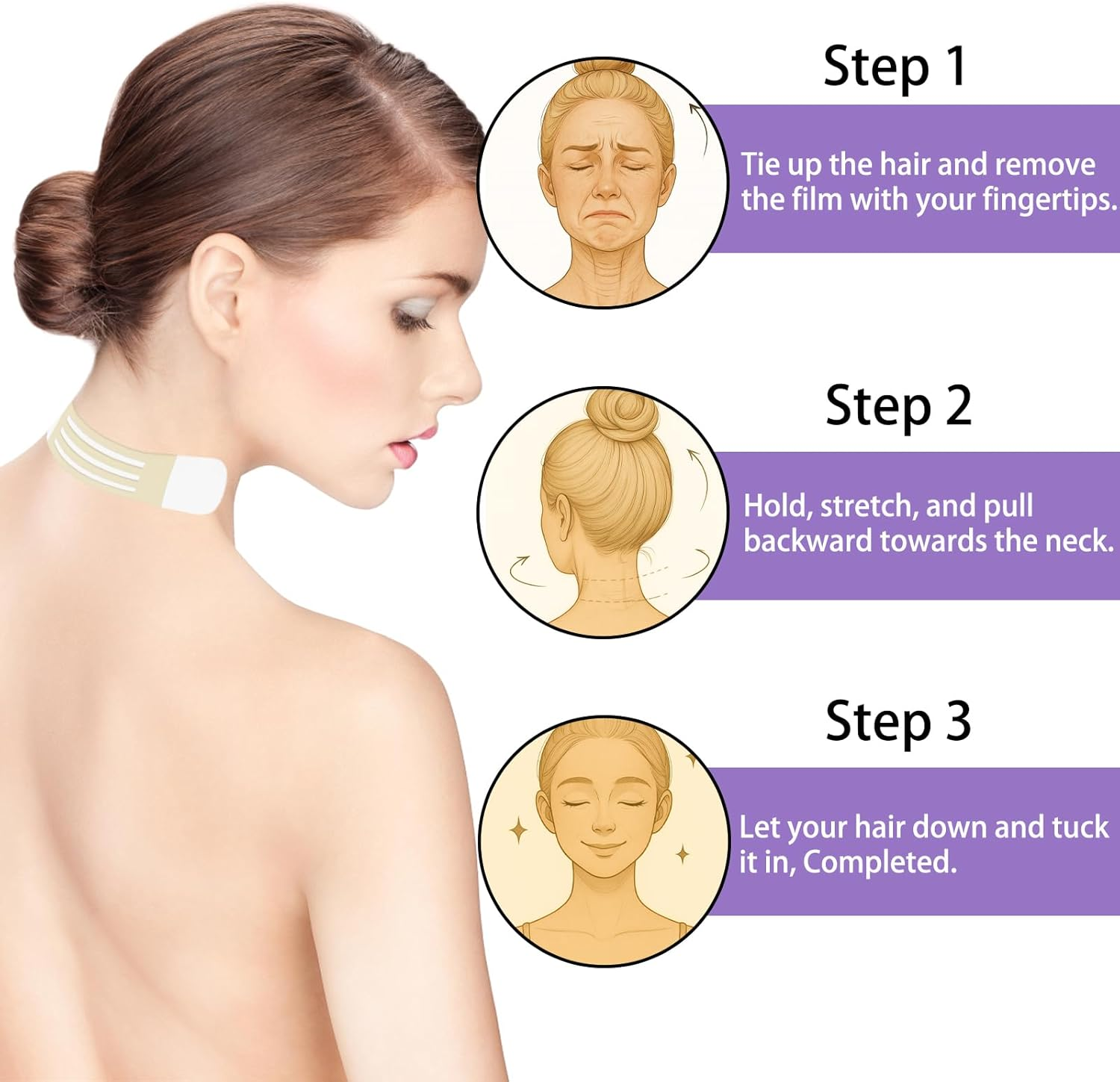 20 Pieces Face Tape for Wrinkles, Neck Tape Lifting Invisible Behind, Neck Lift Tape for Tightening image number 2