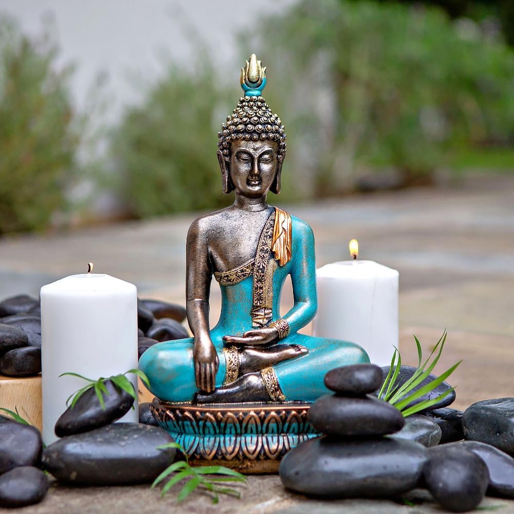 25DOL Buddha Statues for Home. 12.5" Buddha Statue (The Moment of Enlightenment). Collectibles and Figurines, Meditation Decor, Spiritual Living Room Decor, Yoga Zen Decor, Hindu and East Asian D&eacute;cor image number 6