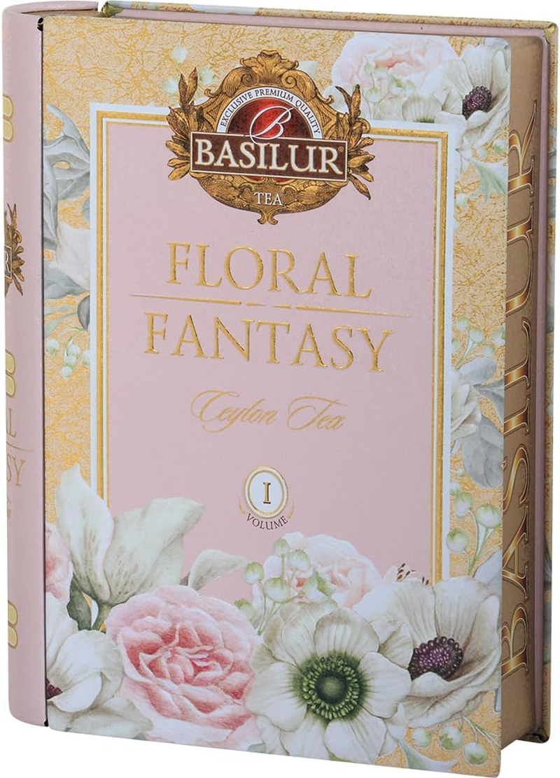 Basilur Floral Fantasy Tea Book - Luxury Tea Gift - 100G Loose Leaf Ceylon Green Tea (Peppermint, Hibiscus & Rose) image number 3