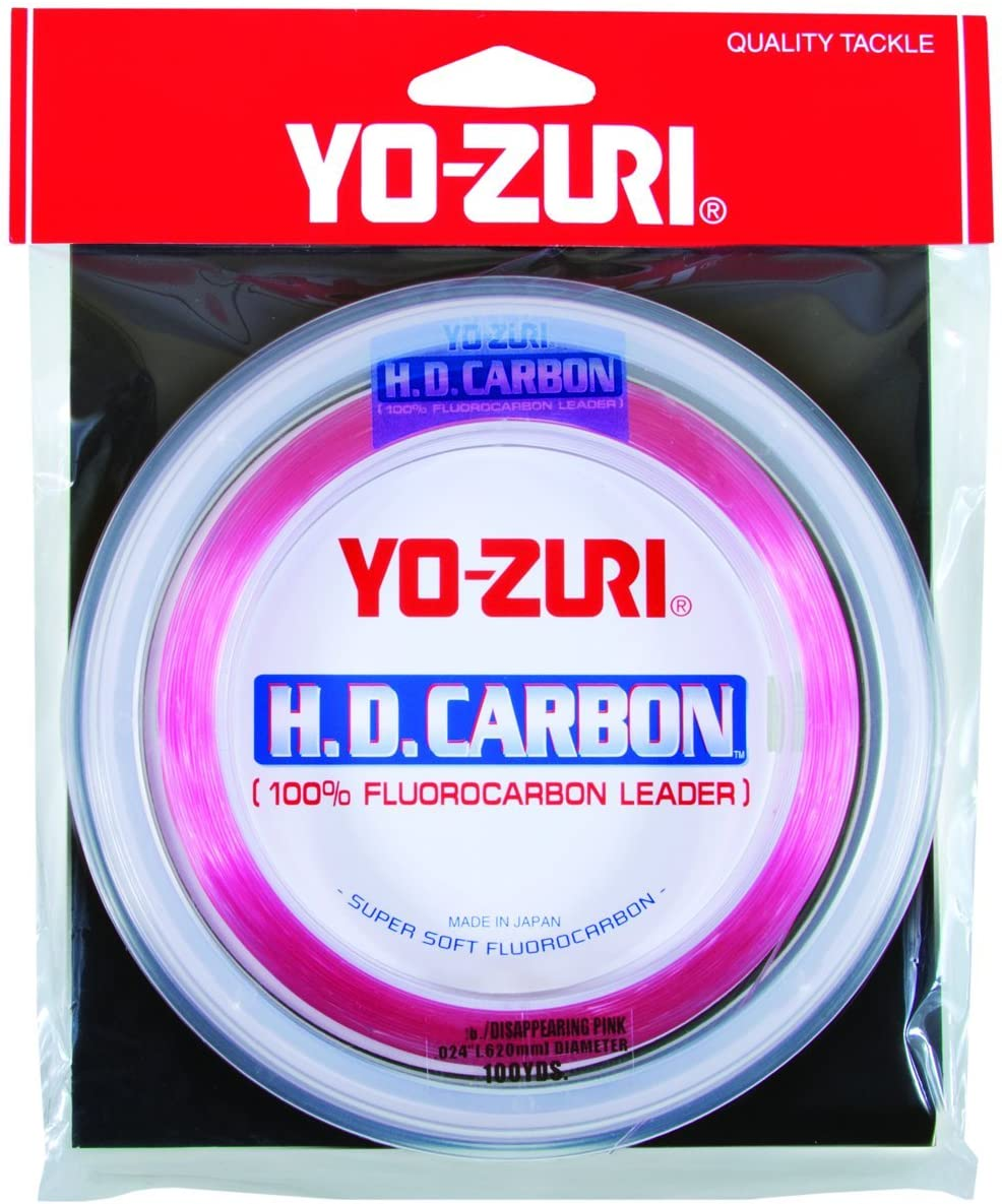 Yo-Zuri H.D. Fluorocarbon Wrist Spool 100-Yard Leader Line, Pink, 20-Pound