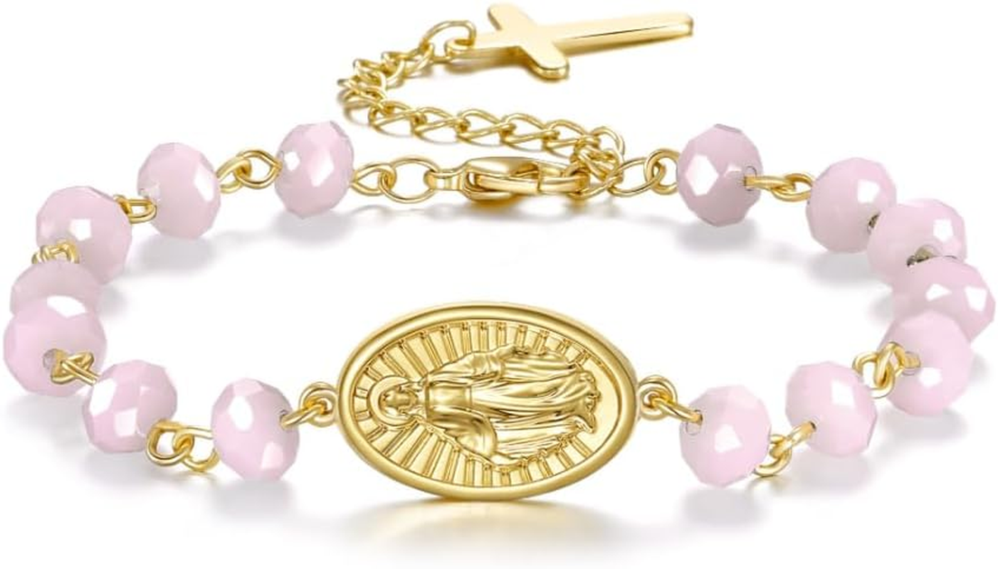 TBTFW My First Rosary, Baptism Gifts Rosary, Baptism Catholic Gift for Boy Girls,Used for Newborn Ceremony(Pink) image number 1