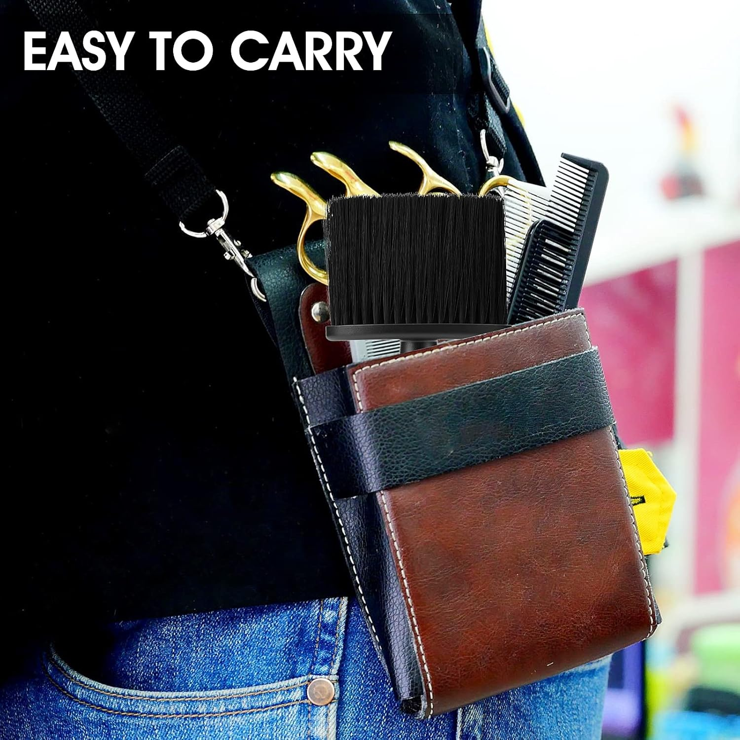 Barber Neck Duster Brush - Soft Hair Cleaning Brush for Brushing around Neckline and Ears, Barber Supplies