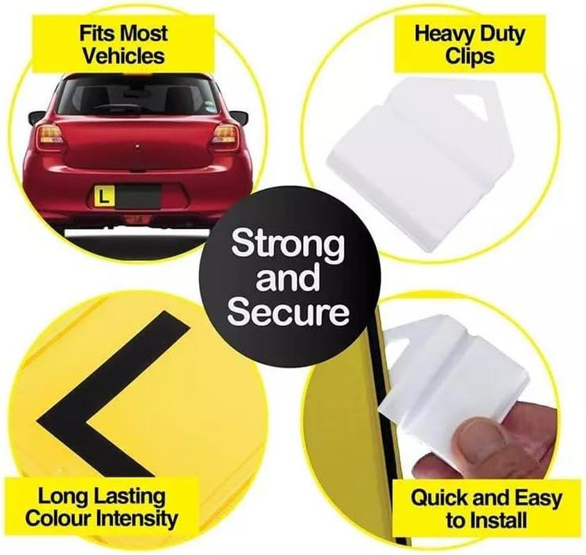 Leona Co 4Pcs Plastic L Plate Clips Holder Set Handy Hardware 13.5 * 13.5Cm Waterproof and Rustproof L-Plate Clips for Vehicle Number Plate image number 1