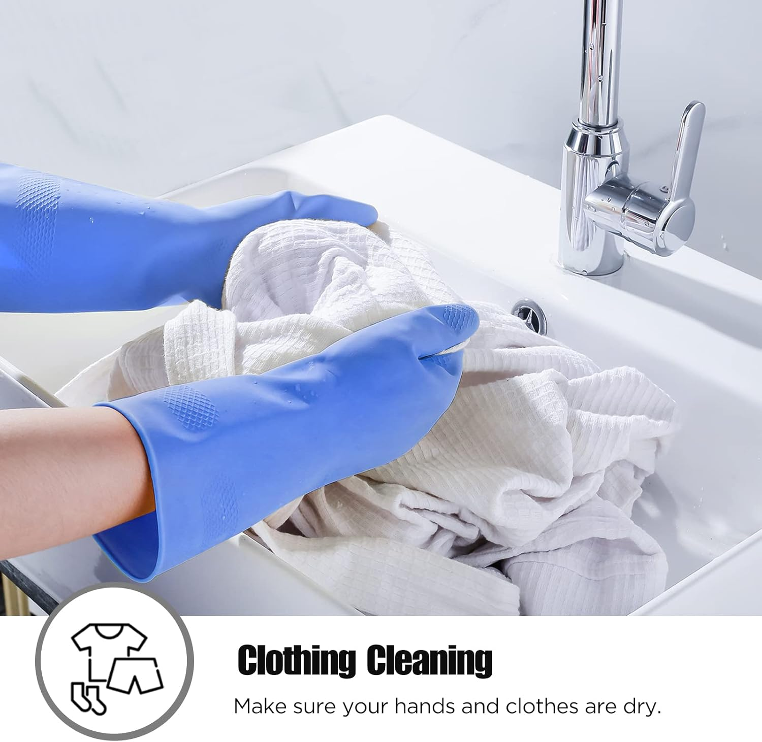 Rubber Cleaning Gloves 3 or 6 Pairs for Household, Reusable Dishwashing Gloves for Kitchen image number 1