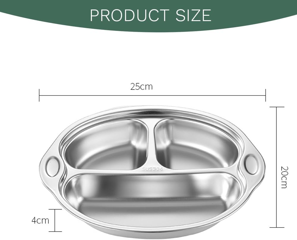 Stainless Steel Baby Suction Cup, Divided Dining Tray, Children'S Tableware Toddler Dining Tray, Baby Food Suction Cup Non-Slip Bowl, Suitable for Babies, Toddlers and Children image number 5