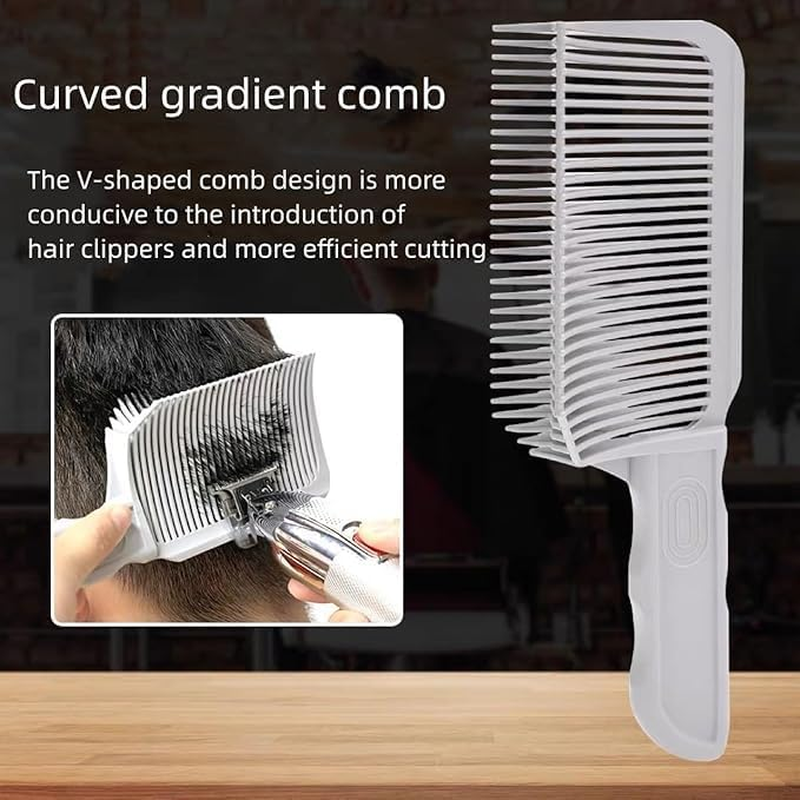 Barber Fade Combs Flat Top Combs, 2Pcs Barber Fade Comb Fading Comb Barber Hair Cutting Comb Barber Fade Comb Curved Triangular Tooth Comb Blending Flat Top Comb,Anti-Static Barber Fade Comb for Men