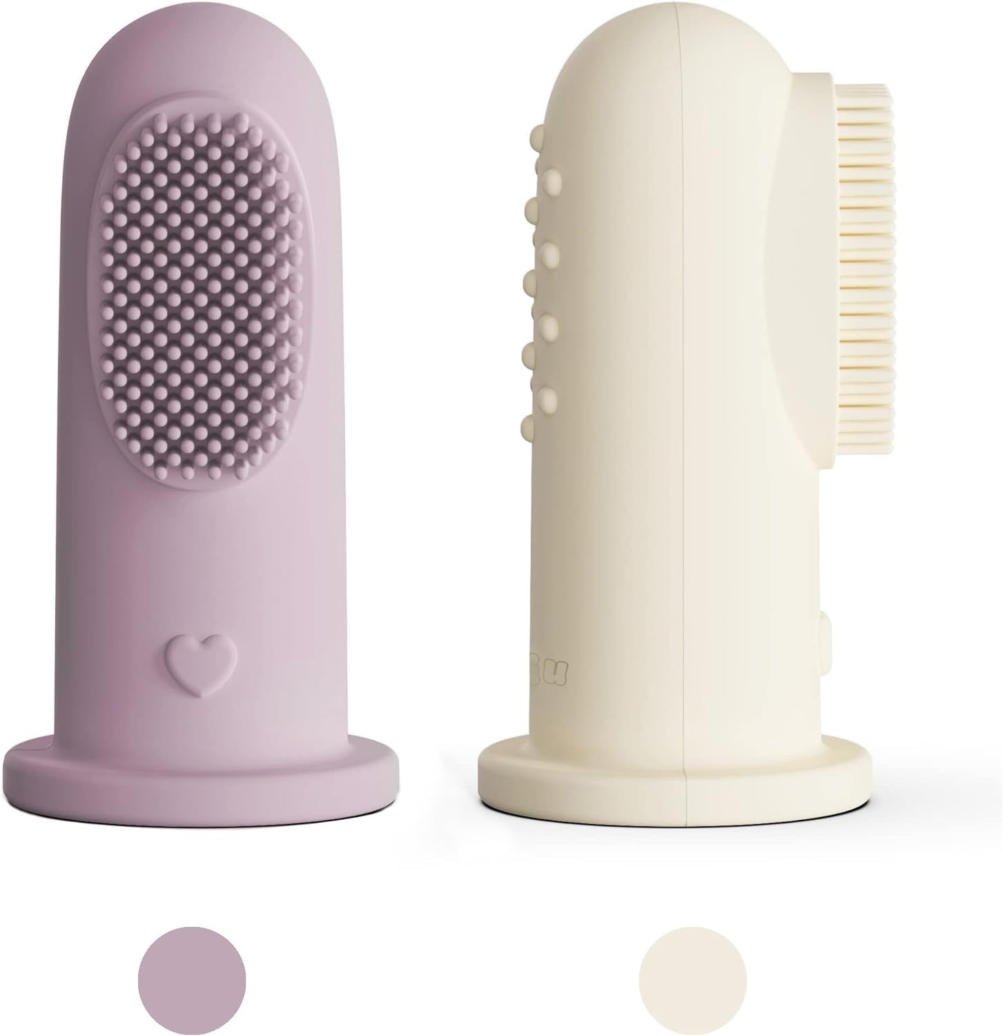 Baby Toothbrush Finger Kit, Two Finger Brushes Oral Cleaner Kit for 3 Months +, 2 Piece (Cloud/Mint)