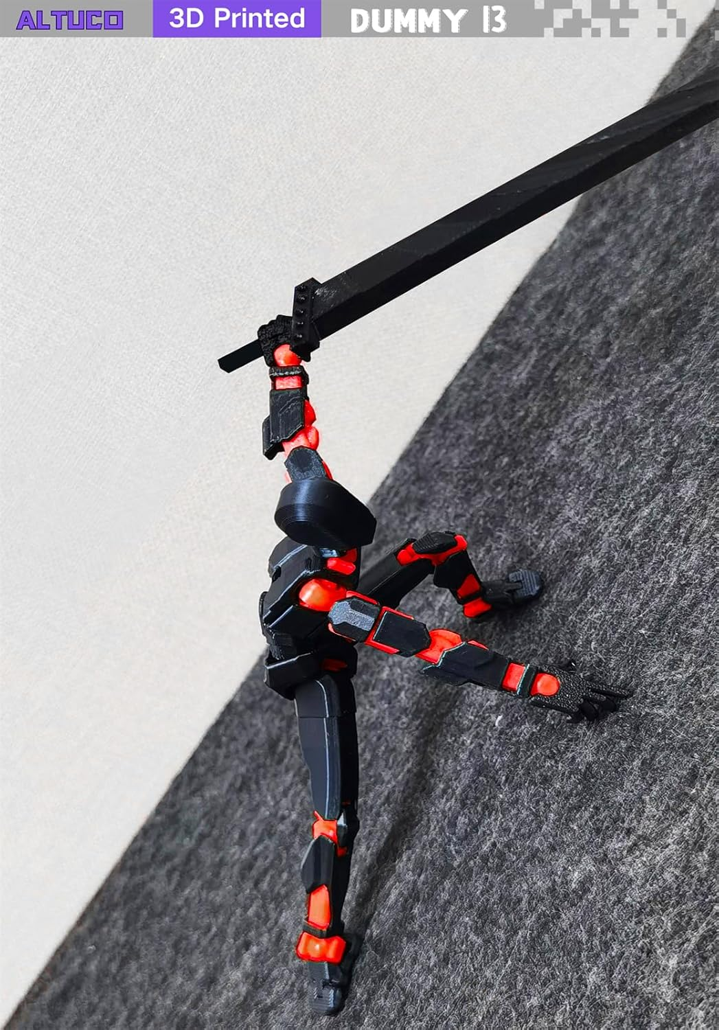 (Assembly Completed) T13 Action Figure with Multiple Accessories,5.5 Inch 3D Printed Multi-Jointed Movable Red Dummy 13 Figure