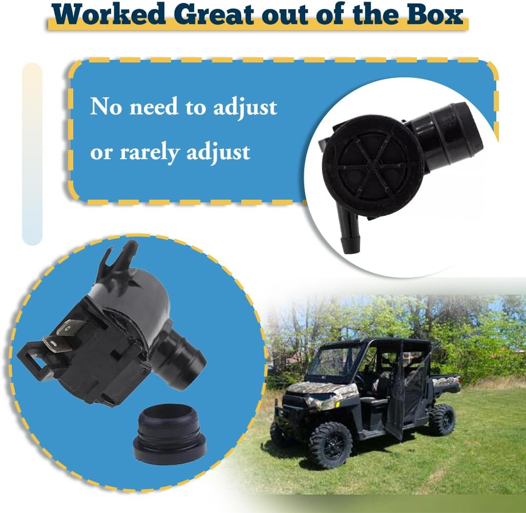 Windshield Washer Pump for Polaris Crew XP 1000 Eps/Ranger XP 900 EPS/SP 570 EPS Northstar 2014-2024, 12V Wiper Fluid Washer Pump Replace 2205140 image number 1