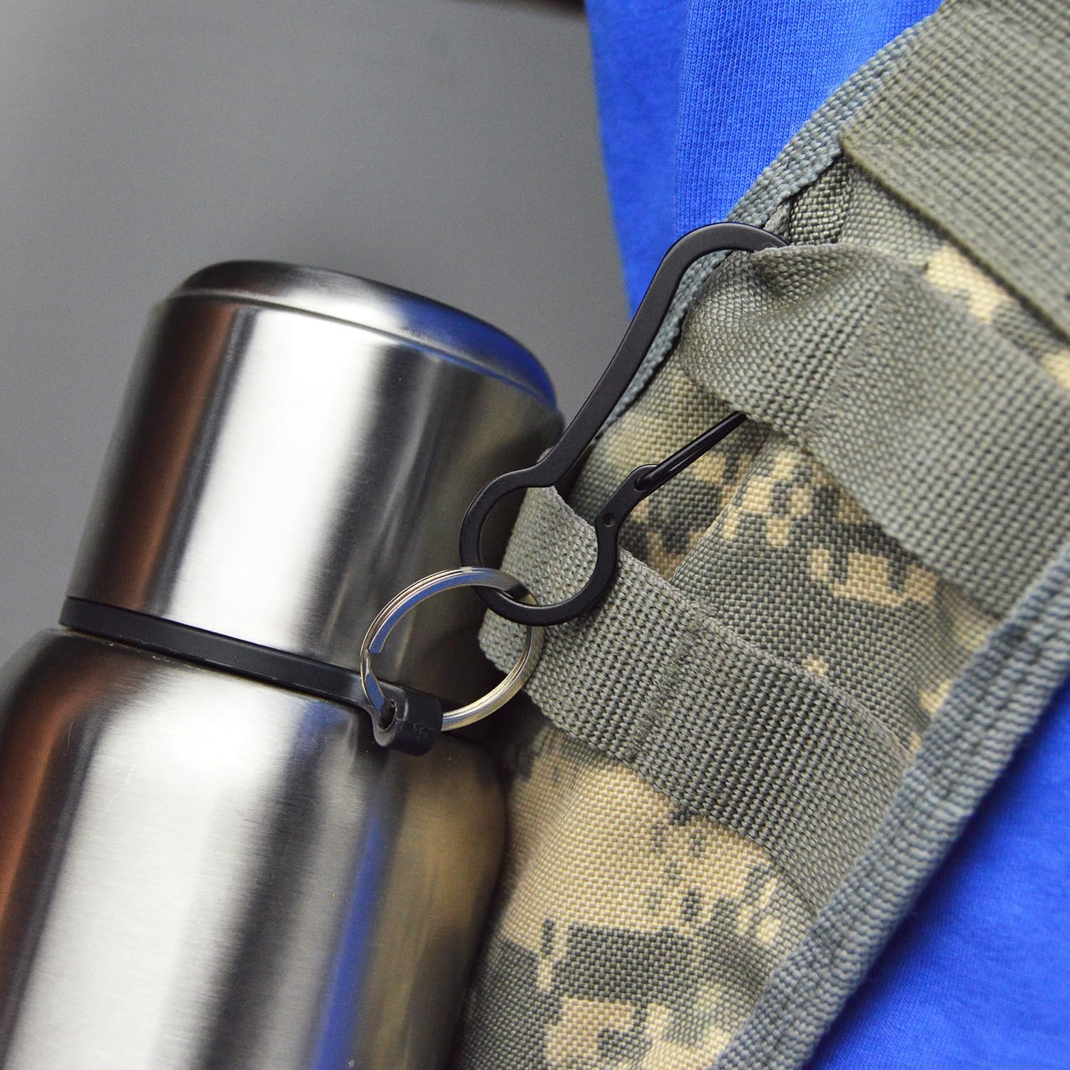 TONIFE Carabiner Clips 2 Pack, Stainless Steel Carabiners Hook for Carabiner Key Rings, Carabiner Small Snap Buckle Spring Backpack Fasteners image number 1