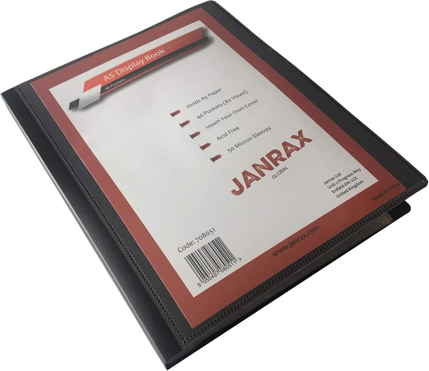 Janrax A5 Presentation Display Book, 40 Pockets (80 Views) image number 3