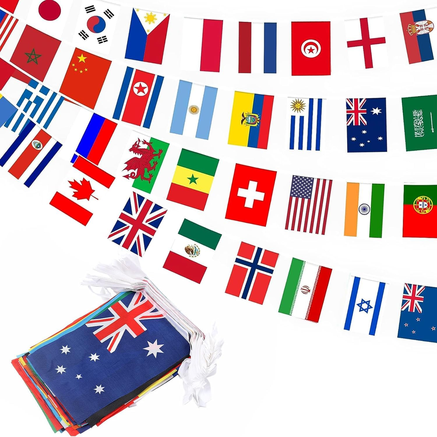 200 Countries International String Flag,World Country Flags Bunting Banner Perfect for Party Decorations, Bars, Sports Clubs, School Festivals, Celebrations(50 Meters)