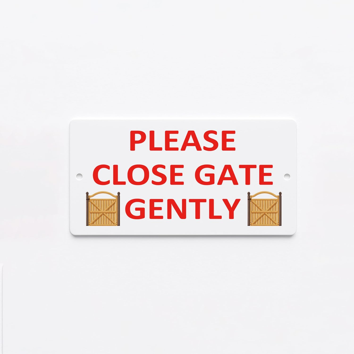 Please Close Gate Gently Sign Outdoor Plaque, Home&Garden Notice (Style 1(Black Text), with Self-Adhesive at Back) image number 4