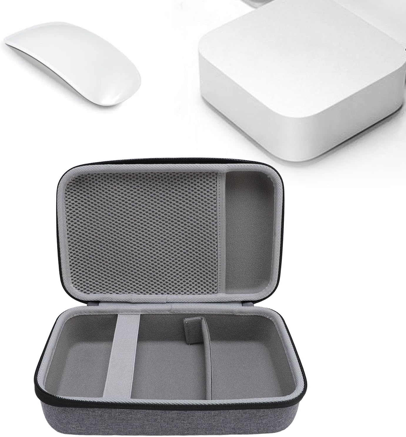 Premium Travel Hard Case for Mini Desktop Computers, EVA Nylon Portable Storage Bag with Handle, Protective Carrying Case Fits Small Form Factor PC Accessories image number 6