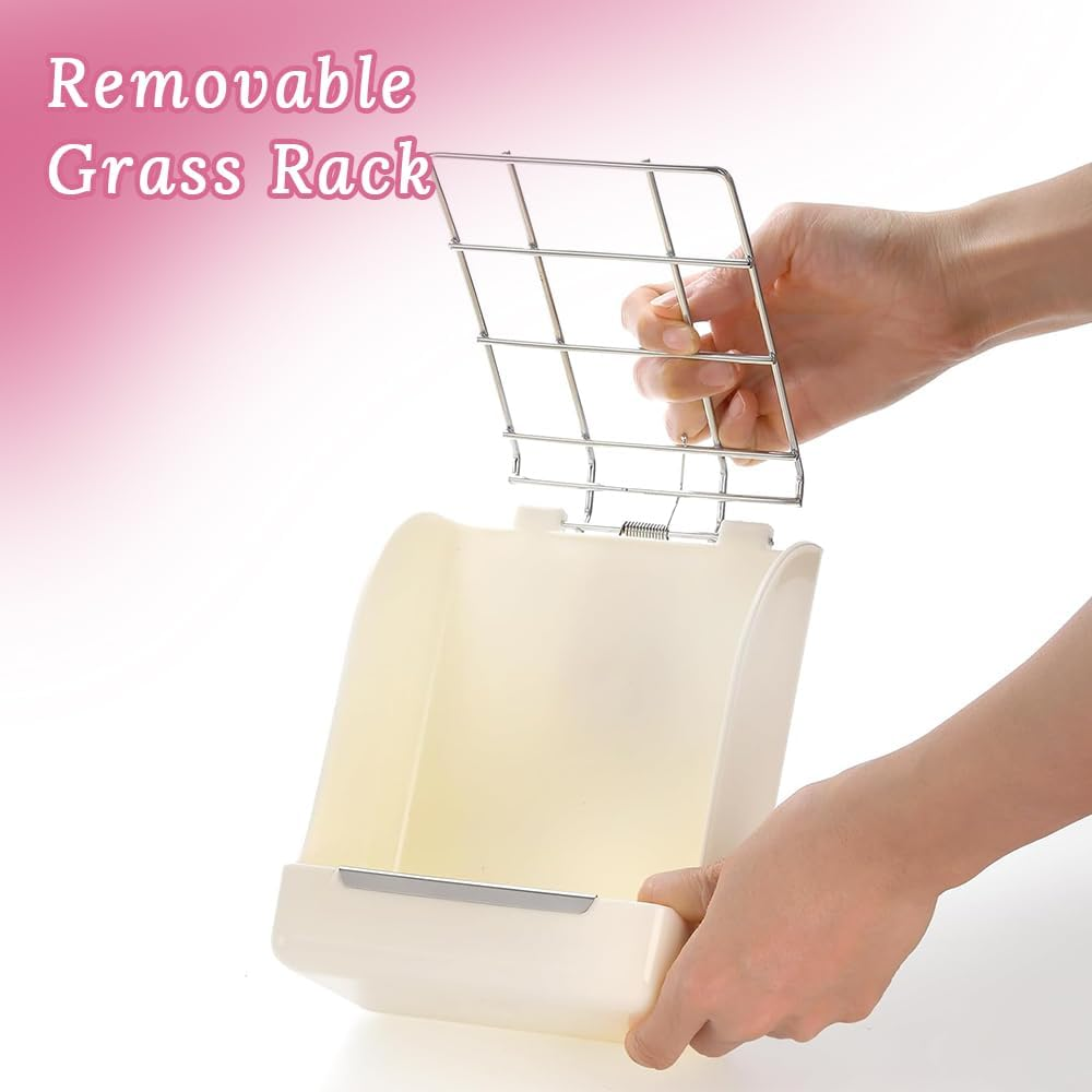 2-Piece Set of Rabbit and Guinea Pig Hay Feeders, Rabbit Hay Rack, Plastic Food Bowl, Hay Food Box, Small Animal Feeder for Rabbits, Guinea Pigs, Chinchillas image number 3