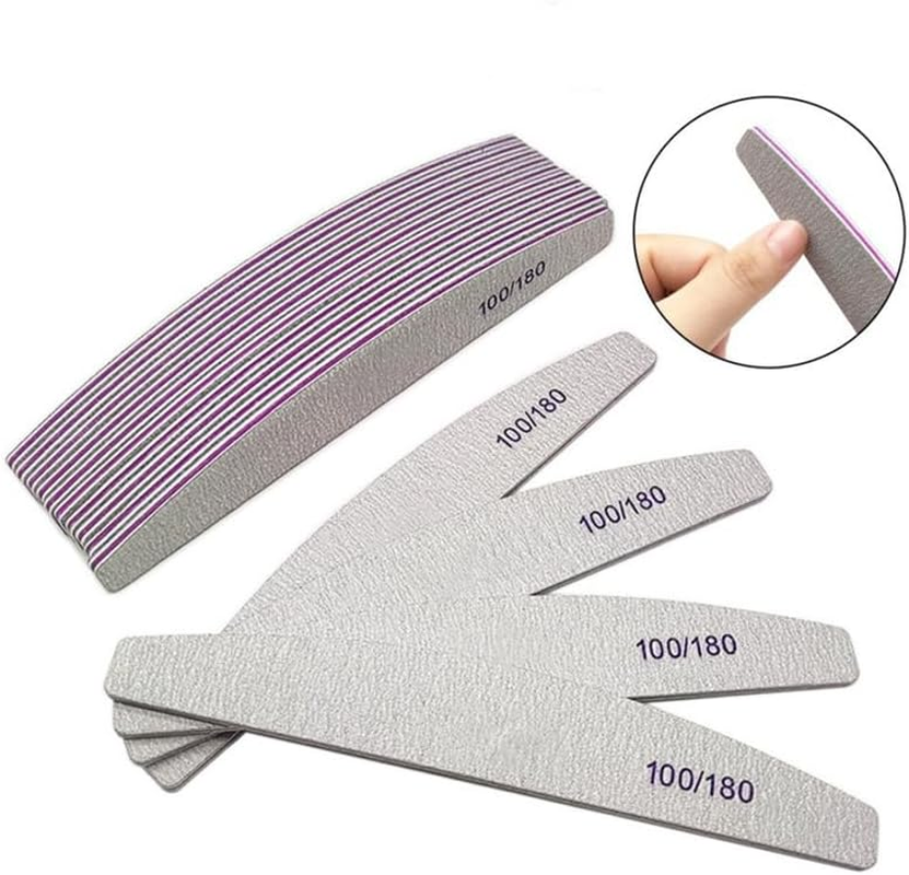 Nail Files 25PCS Set, 100/180 Grit Double-Sided Emery Board Washable Manicure Tools image number 5