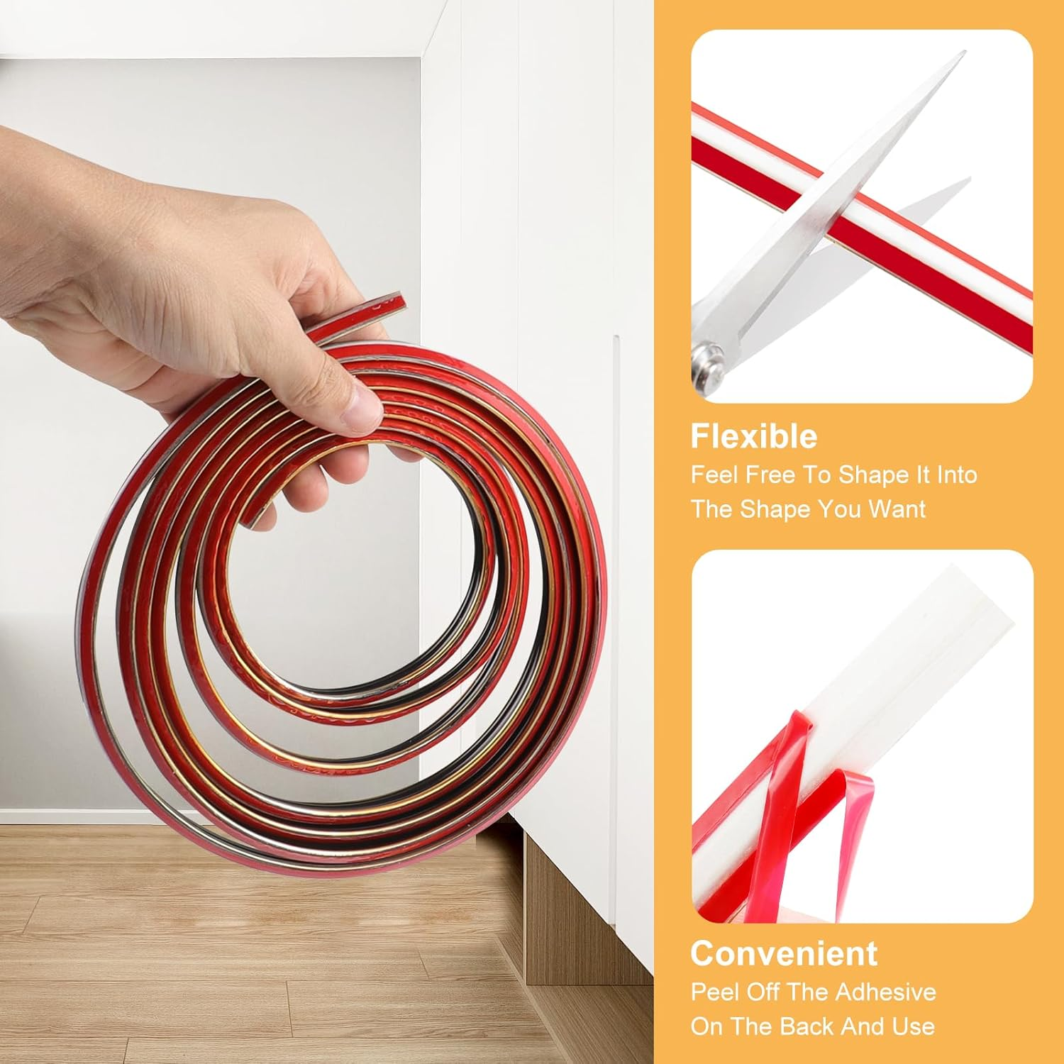 300Cm Flexible Moulding Trim Adhesive,Pvc Coving for Ceilings Waterproof,Corner Trim，Self Adhesive Trim for Wall，Edge Corner，Windows Door Mirror Frame and Border Edge(12 X 9Mm / Champagne Gold)