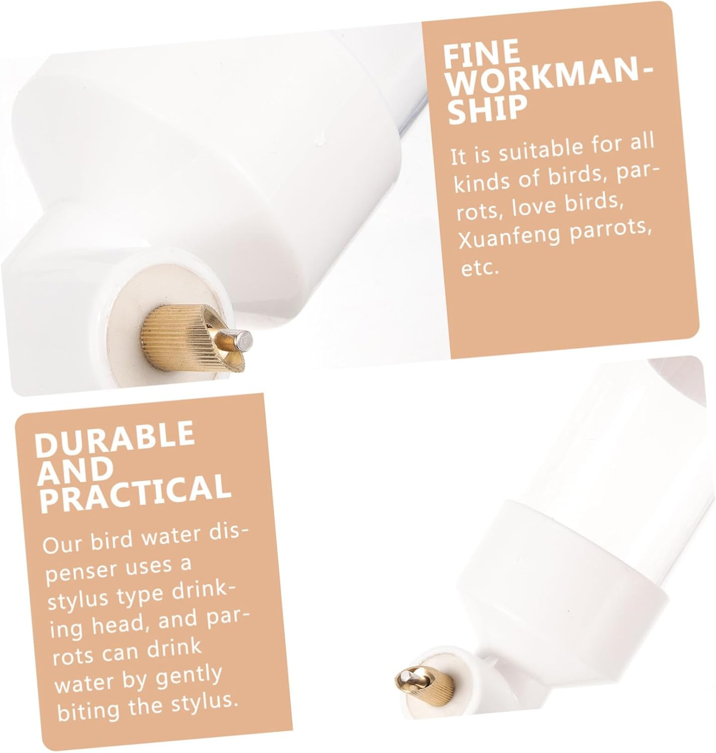 Parliky Large Capacity Bird Water Dispenser Pet Bird Water Feeder Cage Accessory