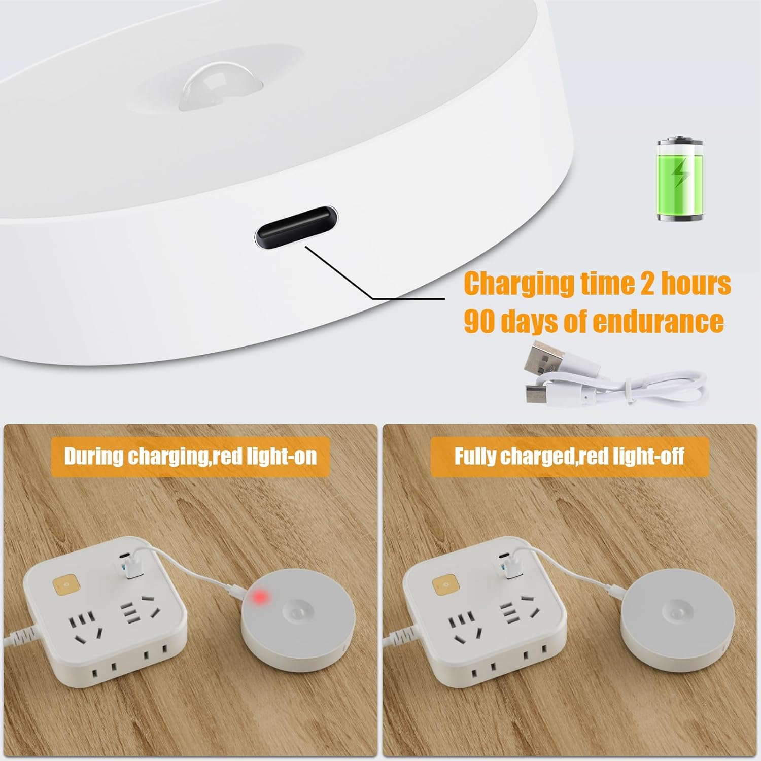 Electight 14 Leds Motion Sensor Light Indoor, 6 Pack Newest Night Light USB Rechargeable, 3 Light Modes & Long Last Battery, Cordless Magnetic Nightlight for Bedroom, Closet, Hallway (Warm White) image number 7