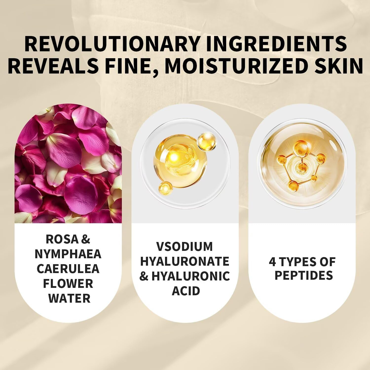 RAZUYEN Firming and Moisturizing Sheet Face Masks with Hyaluronic Acid and Peptides, Reduce Fine Lines and Wrinkles, Hydrating & Anti-Aging Spa Face Mask, Facial Skin Care (Pack of 10) - Yellow image number 5