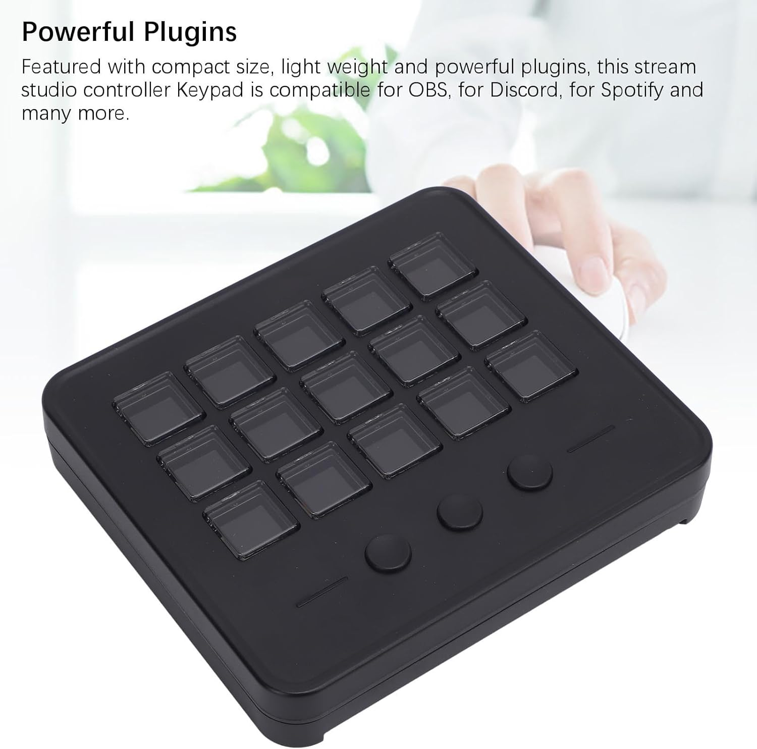 Stream Controller, Stream Control Deck with 15 Macro Keys, Customizable LCD Keys Studio Controller, Gaming Workflow Macro Keypad for OBS PC image number 1