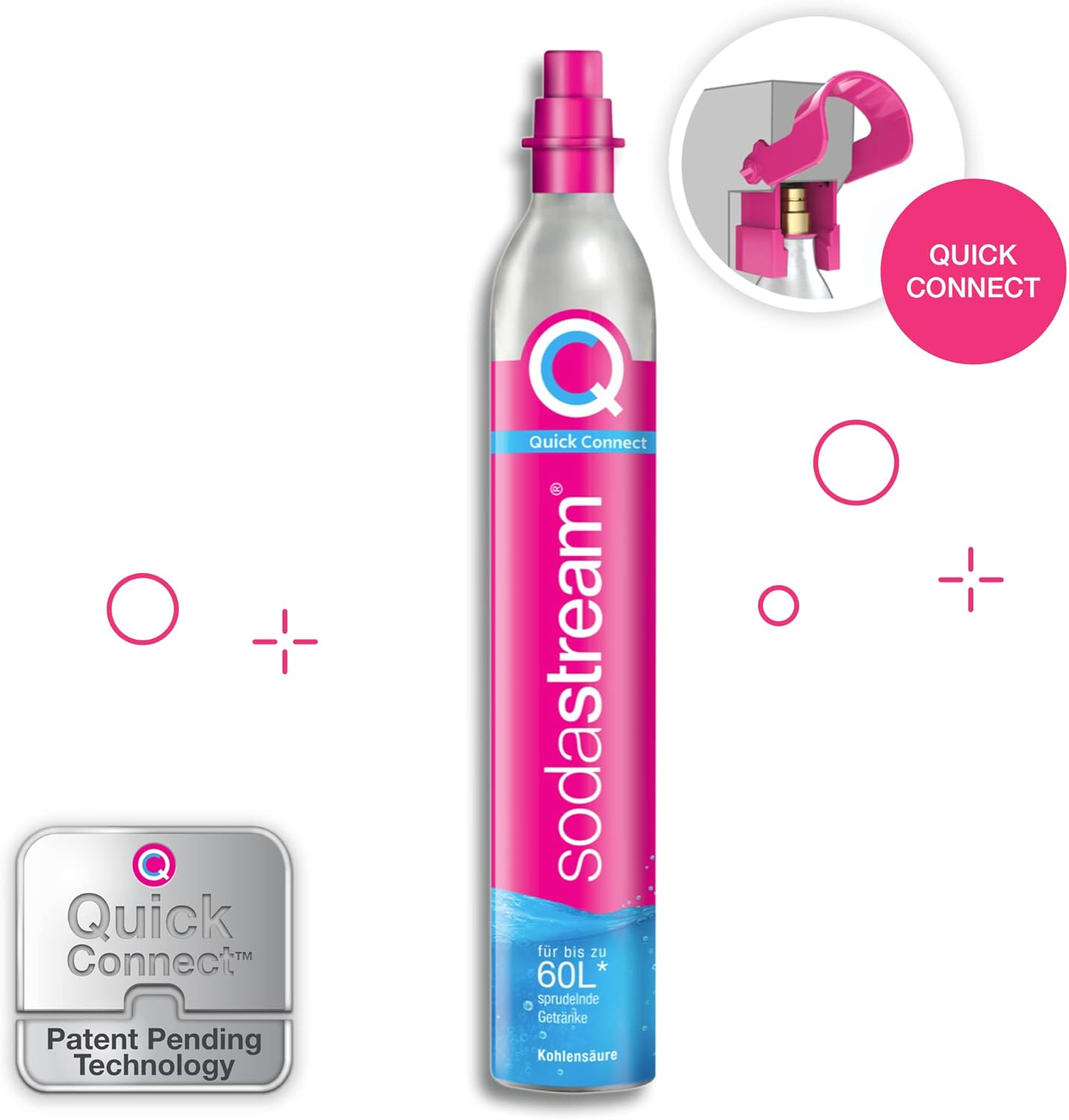 Sodastream - Quick Connect 60L Spare CO2 Cylinder | Create Sparkling Water in Seconds | Always Have a Spare on Hand to Keep Your Water Sparkling | up to 60L of Sparkling Water from Each CO2 Cylinder