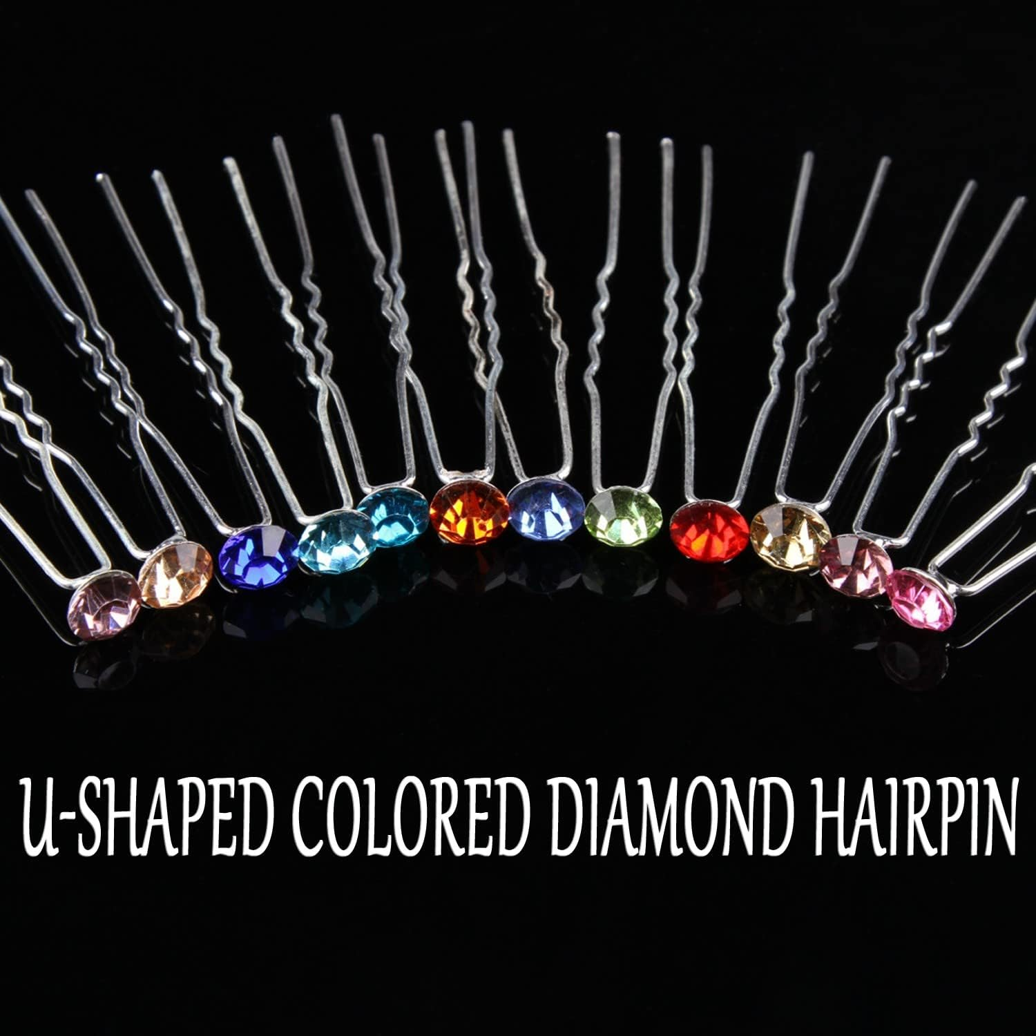 KINDOYO Rhinestone Hair Clips - Bridal Wedding Hair Bun Pins U-Shaped Hair Pins Hair Styling Clip for Women Girls Brides - White (Pack of 30)