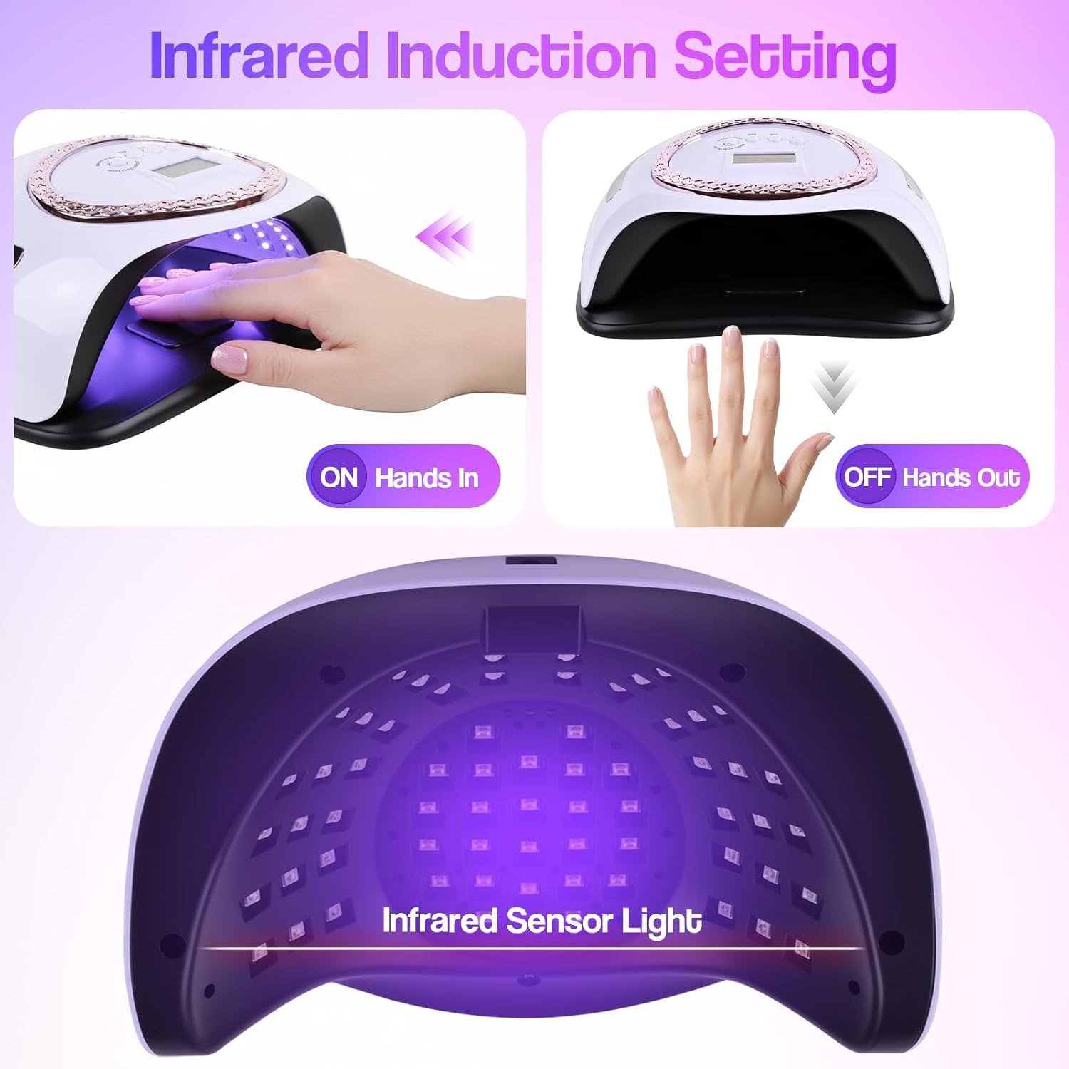 Advwin Professional 3-In-1 Nail Set: UV/LED Nail Lamp + Nail Dust Collector + Electric Nail Drill Kit, USB Power & 6 Grinding Bits