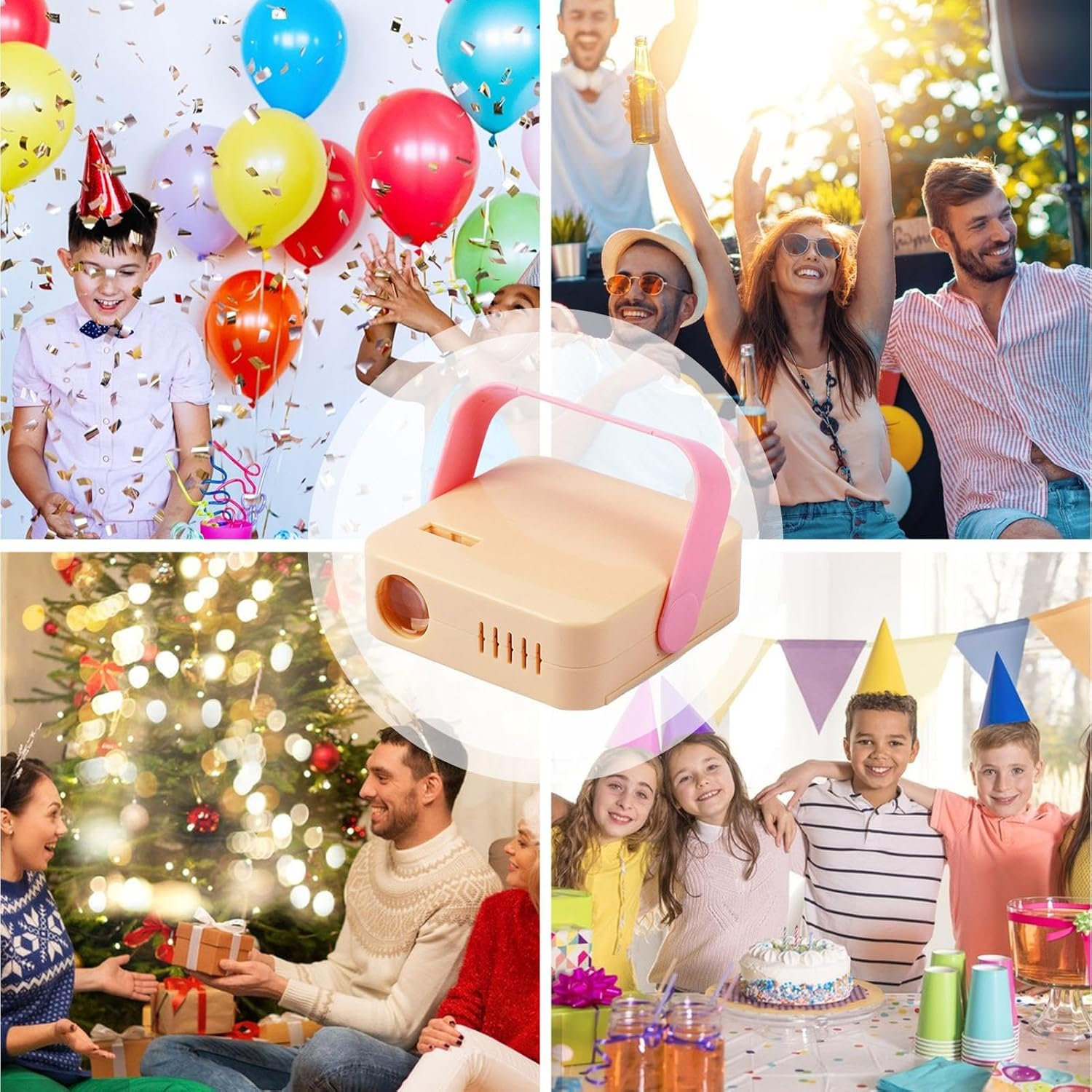 Merry Christmas Projector | Christmas Decorations Light Projector - with Merry Christmas Word Projector Lights for Girl Photo Props Handle Design image number 6