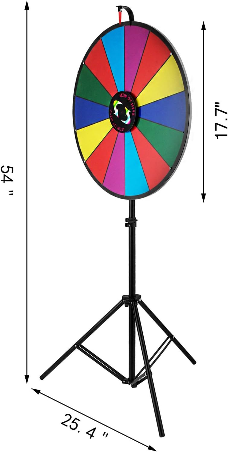 Happybuy 24 Inch 18 Inch Tabletop Color Prize Wheel with Folding Tripod Floor Stand 14 Slots Colorful Dry Erase Trade Show Fortune Spinning Prize Wheel for Spin Game Carnival image number 3