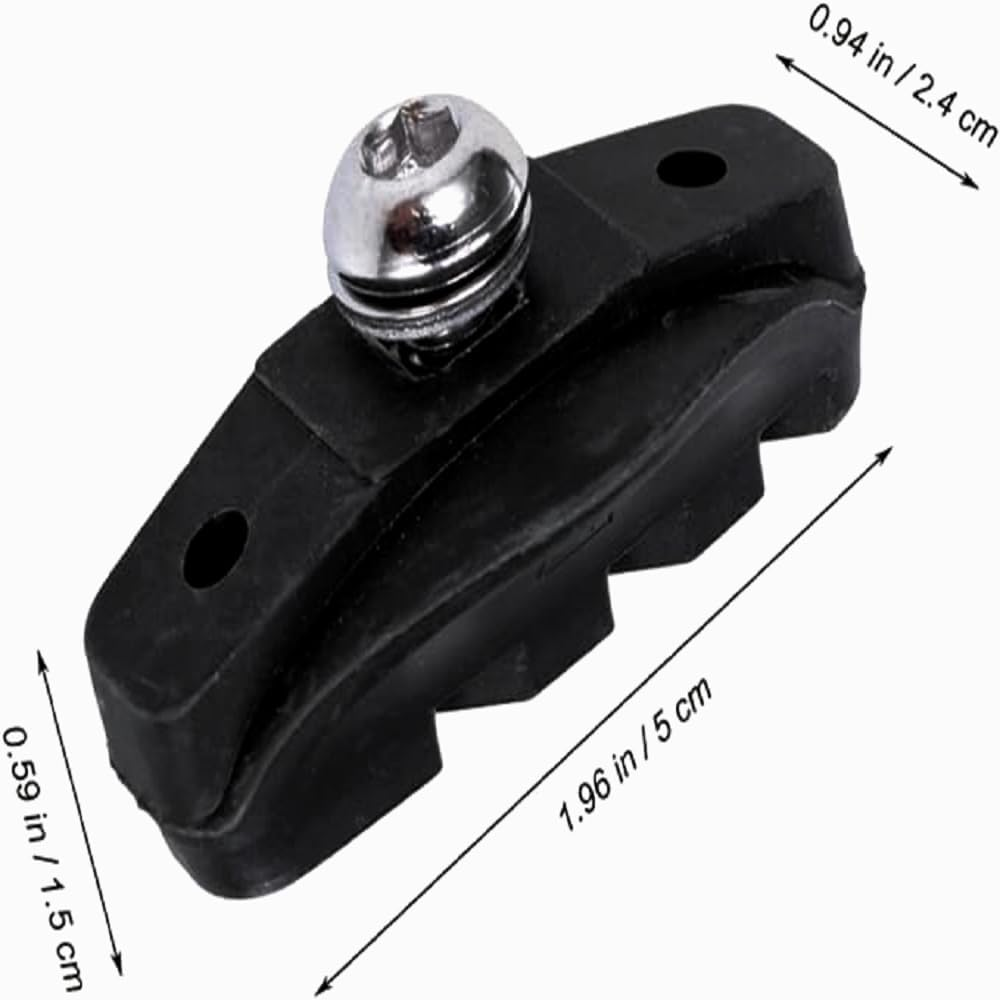 2 Pairs Premium Bike Brake Pads, Professional Caliper Brake Pads for Road Bicycle, Bike Brake Blocks of 50Mm, Road Brake Pads C Shaped Pads for Mountain Bike, Come with Allen Wrench