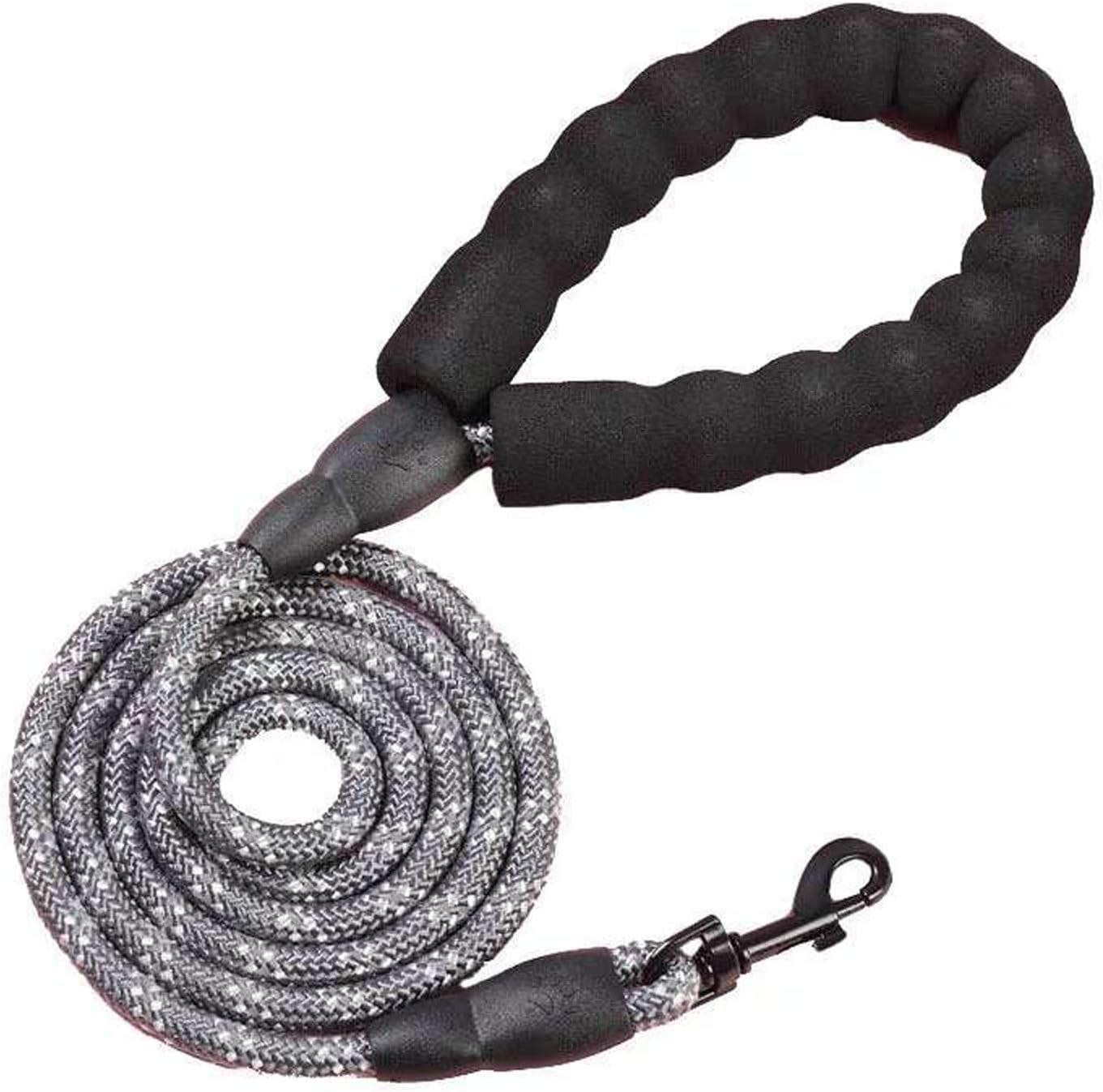 Catchu Durable Dog Leash with Hook, Reflective Design for Night Safety, Comfortable and Long-Lasting -Black