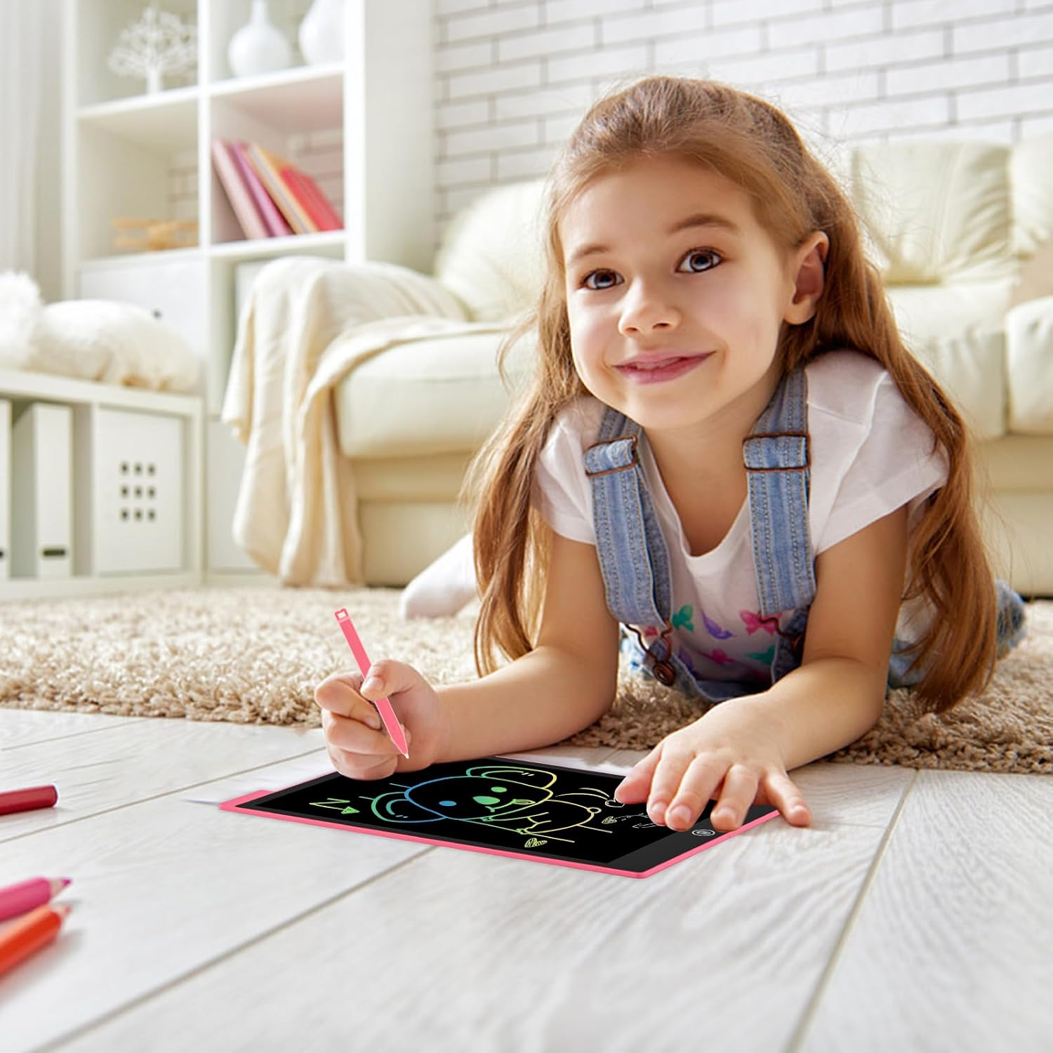 Blueswan Writing Tablet, 2 Pack Toddler Kids Toys, 12 Inch Doodle Board Drawing Pad, Travel Essentials No Mess Colouring Book for Kids, Toys Educational Birthday Gifts for Girls Boys Age 3-8 image number 4