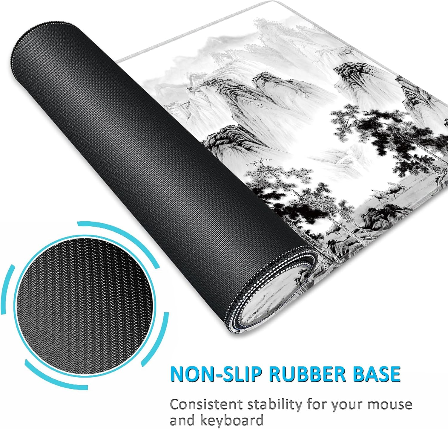 LL-COEUR Oversized Gaming Mouse Mat with Motif 120 X 50 X 0.3 Cm, Long Desk Mat, Non-Slip Mat for PC, Laptop, Keyboard (Landscape 2, 1200 X 500 X 3 Mm) image number 7