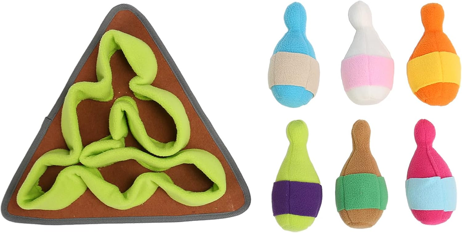 Snuffle Mat for Dogs,Pet Sniffing Pad Slow Eating Reduce Boredom Dog Sniffing Feeding Mat Puzzle Toy with Squeaky Bowling for Smell Training image number 3