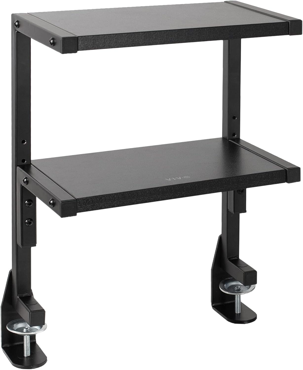 VIVO Clamp-On 13 Inch above or below Desk 2-Tier Shelving Unit for Table Accessories, Gaming Devices, and More, Storage Tray, Desktop Organizer, Black, STAND-SHELF2C image number 4