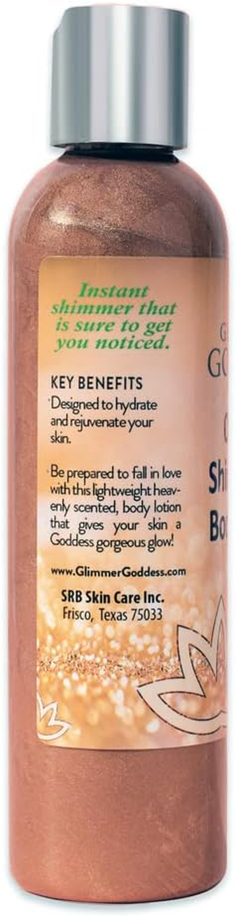 (Bronze Sparkle) - Organic Shimmer Bronzer Lotion Moisturising Shimmer Lotion Great for All Skin Types Shimmer & Sparkle Glimmer Goddess