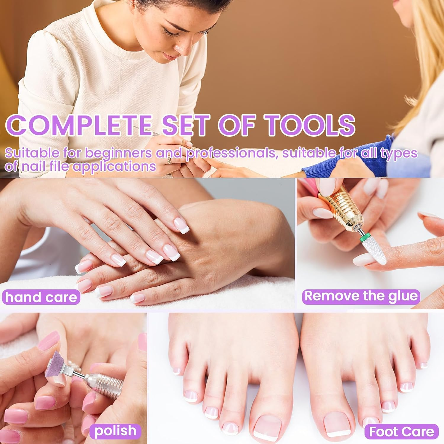 Mohito 21 Piece Nail Drill Bits, Piece Nail Drill Set, 3/32 Inch Electric Nail Cutter Bits Set, for 3/32 Inch Nail Drill Gel Nails Acrylic Gel Manicure and Pedicure