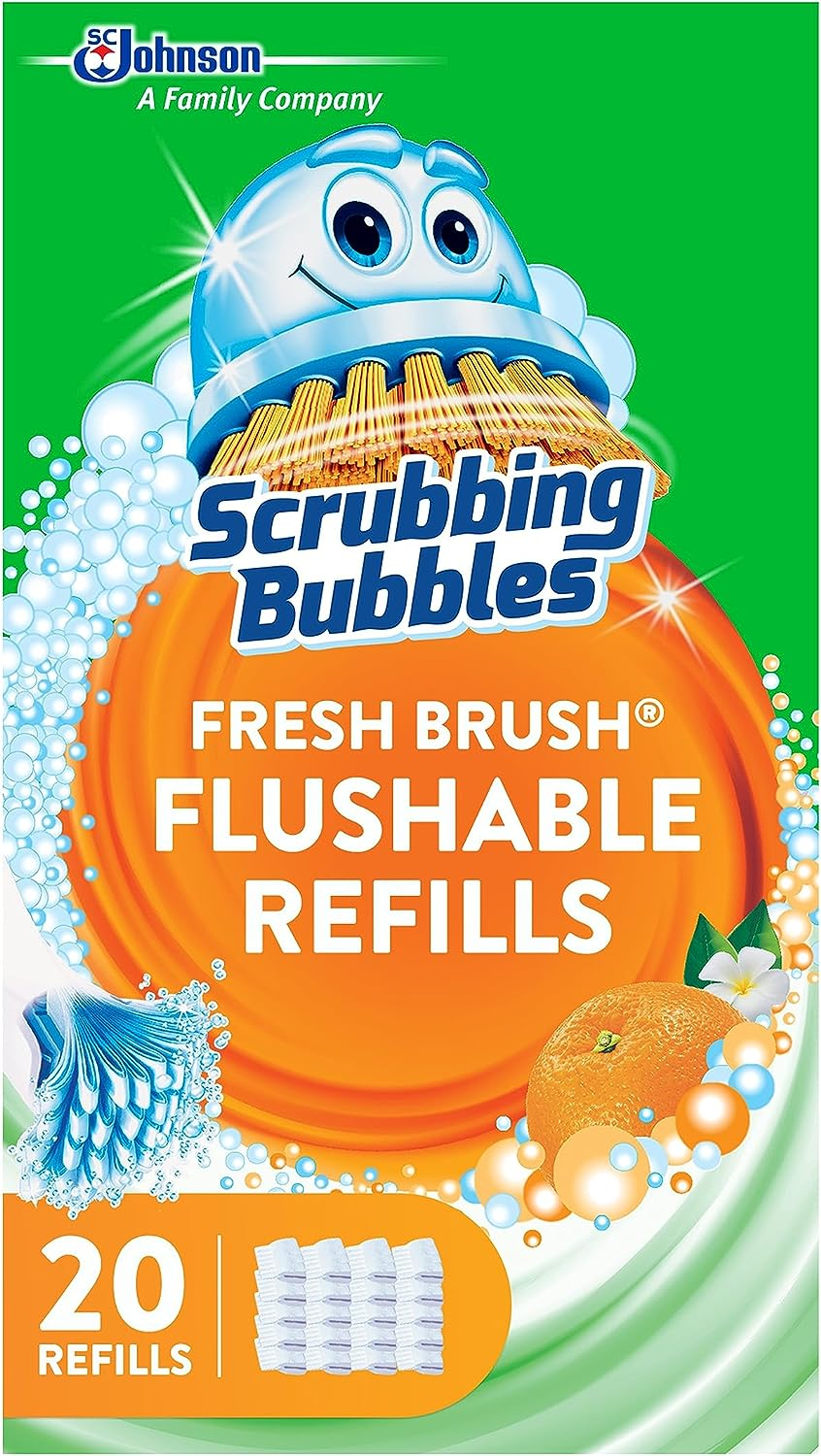 Scrubbing Bubbles Fresh Brush Toilet Cleaning System, Flushable Refill, 20 Ct image number 3