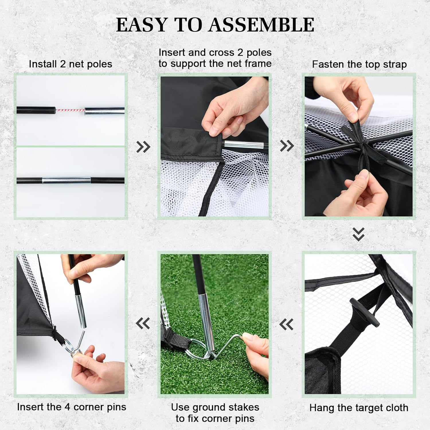 Golf Net with Noise Reduction Design,10X7Ft Golf Nets for Backyard Driving Real Golf Balls,Golf Practice Net Indoor Outdoor with Tri-Turf Golf Mat for Golf Training Aid Chipping Swing Trainer