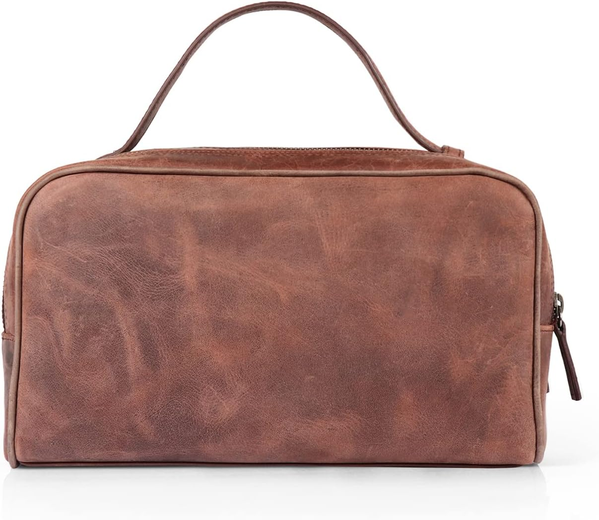 Londo Two Compartment Genuine Leather Travel Bag - Unisex - Black image number 3