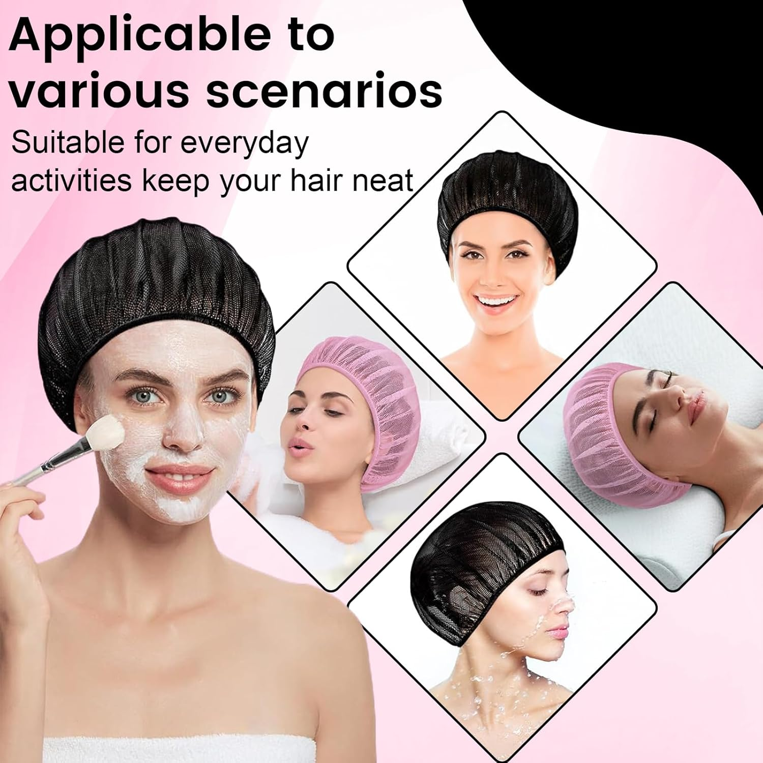 Hair Net for Sleeping, Pack of 3 Sleeping Cap Hair Protection, Soft Mesh Bonnet Sleep Cap, Adjustable Net Cap for Women, Hair Net for Wigs, Night Sleep Cap image number 3